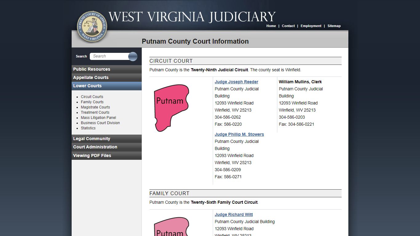 Putnam County Court Information - West Virginia Judiciary - courtswv.gov